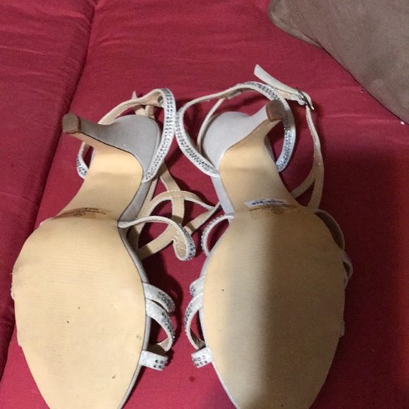 Beige/Silver Rhinestone Sandals!!! - Picture 3 of 6